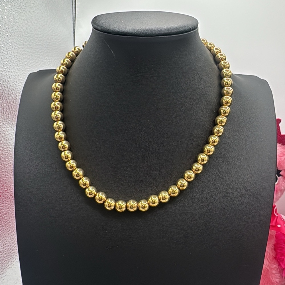 Ralph Lauren gold tone ball bead necklace.​